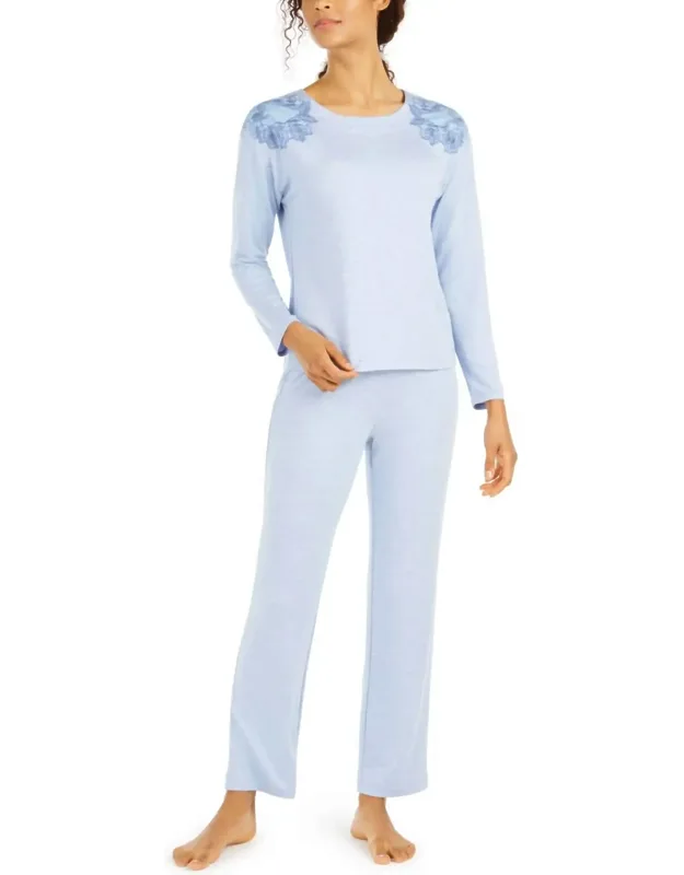 Sleepwear Floral Embroidered Pajama Set