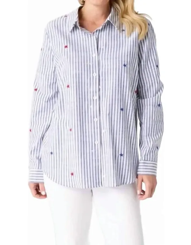 Patriotic Striped Button Up Shirt
