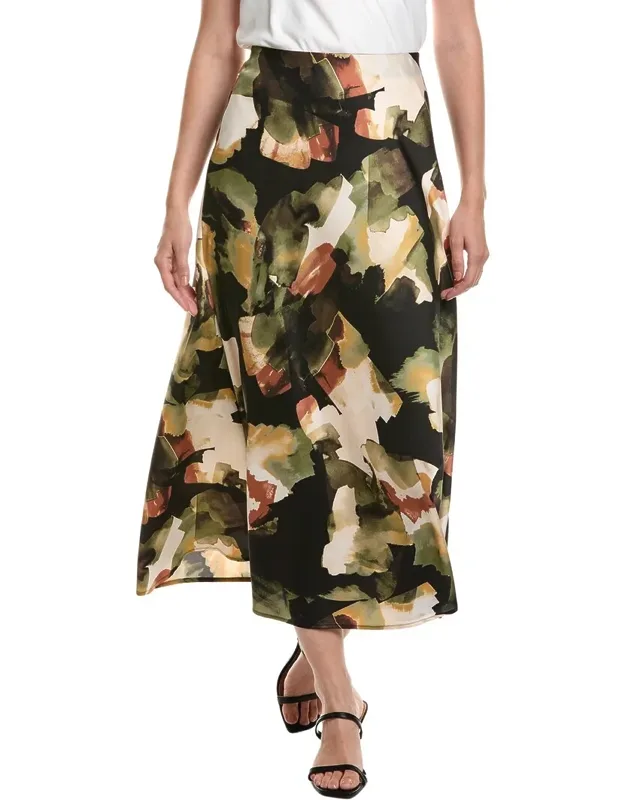Pull-on Bias Flared Skirt