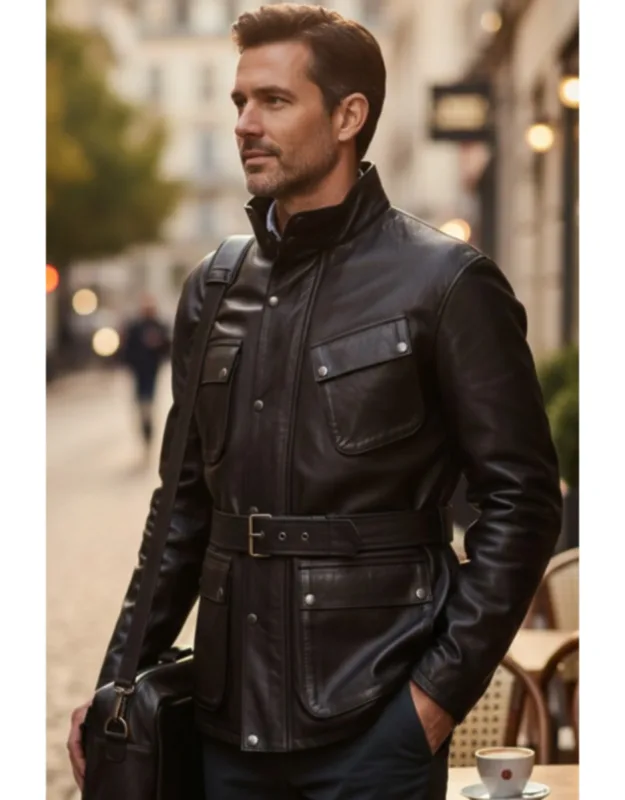 Lamb Leather Safari Parka Jacket