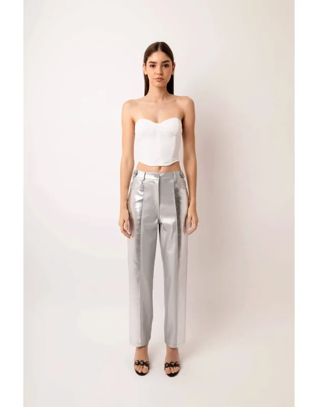 Lupe Metallic Straight Pants