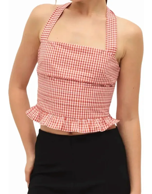 Gingham Halter Top