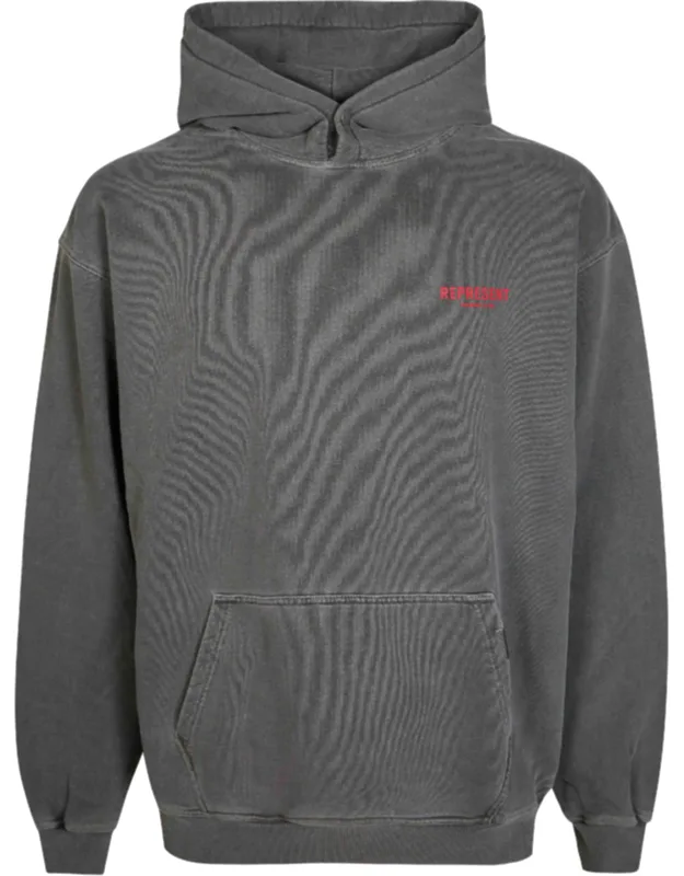 Washed Charcoal Grey Graphic Hoodie