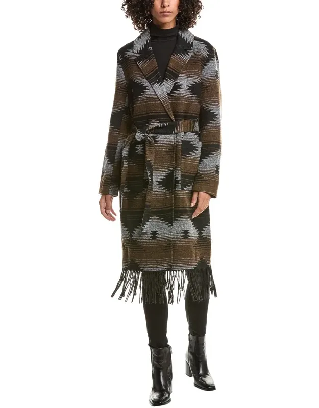 Fringe Belted Coat