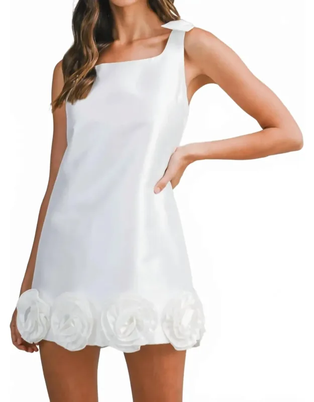 Flower Hem Detail Mini Dress