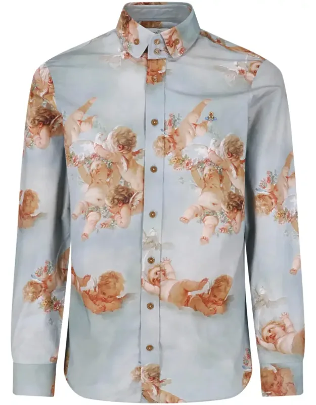 Two Button Cherubic Printed Casual Shirt