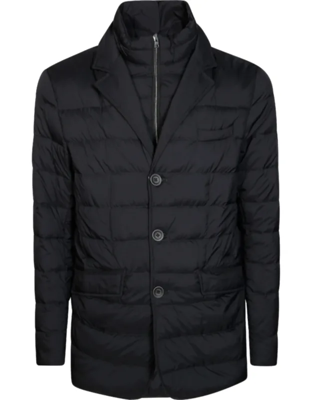 Padded Notched Lapel Down Jacket