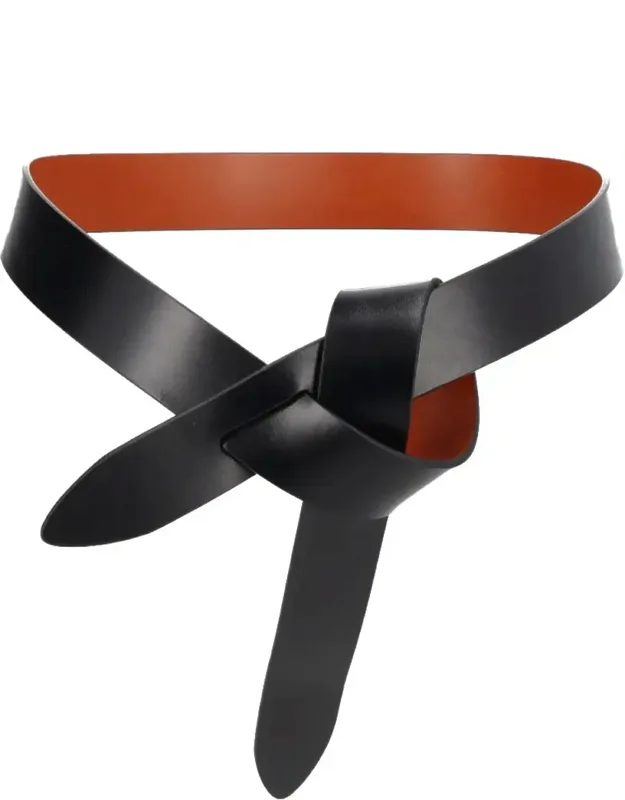 Narrow Knot Closure Cow Leather Belt