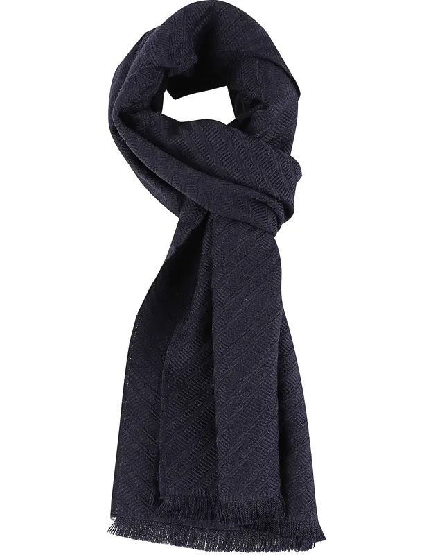 Herringbone Pattern Virgin Wool Scarf
