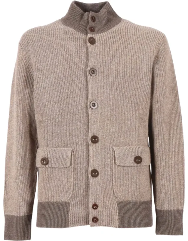 Ribbed Knit Wool Bomber Jacket