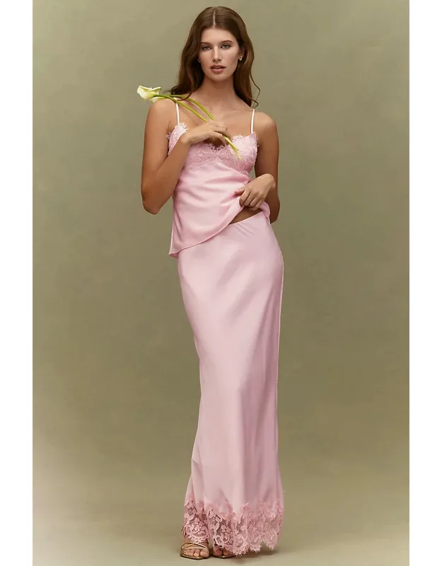 Lace Satin Slip Skirt
