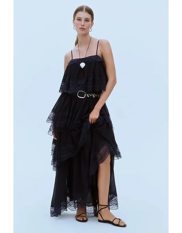 Tiered Lace Maxi Dress