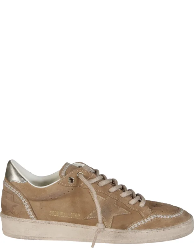 Ballstar Suede Upper Toe Tongue Sneakers - Premium Suede Upper, Metallic Laminated Heel Counter