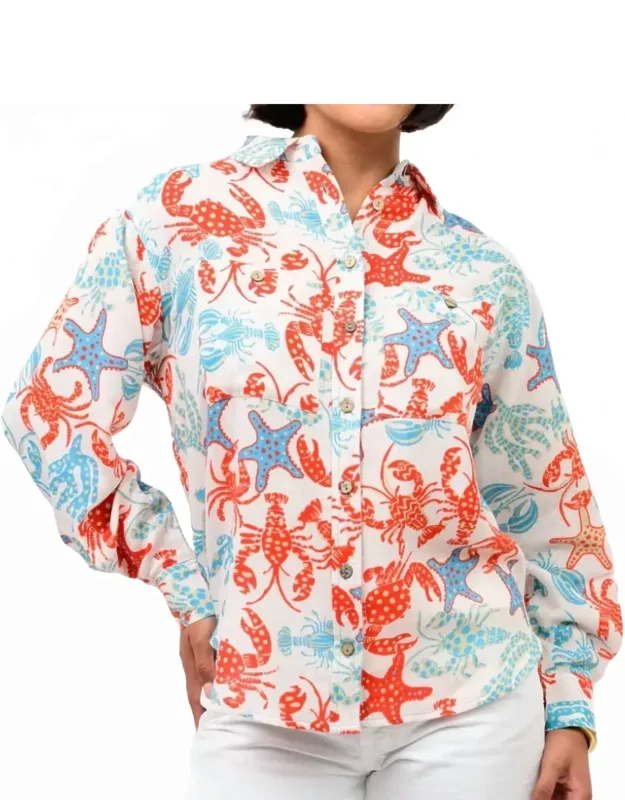 Coastal Button Up Long Sleeve Shirt