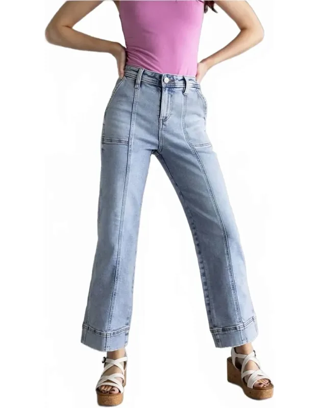 High Rise Crop Straight Leg Jeans
