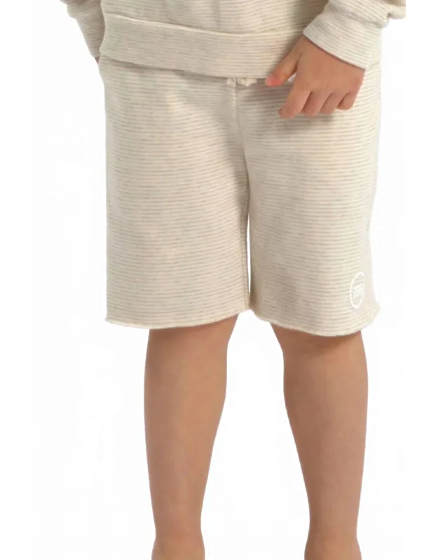 Cotton Blend Striped Shorts