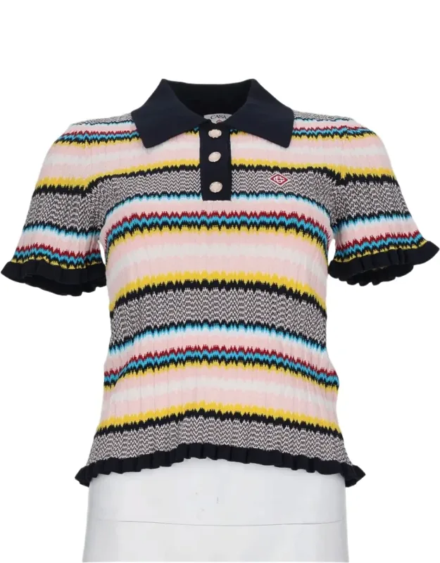 Chevron Pattern Polo Shirt