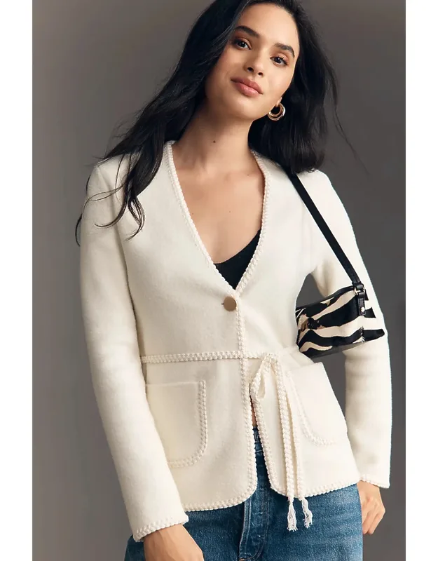 Knit V-neck Blazer