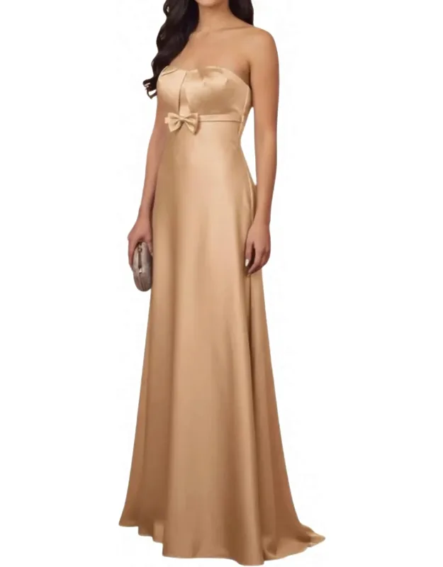Velour Charm Strapless Bridesmaid Dress In Champagne