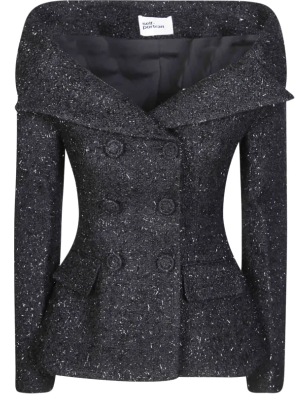 Metallic Boucle Peplum Blazer