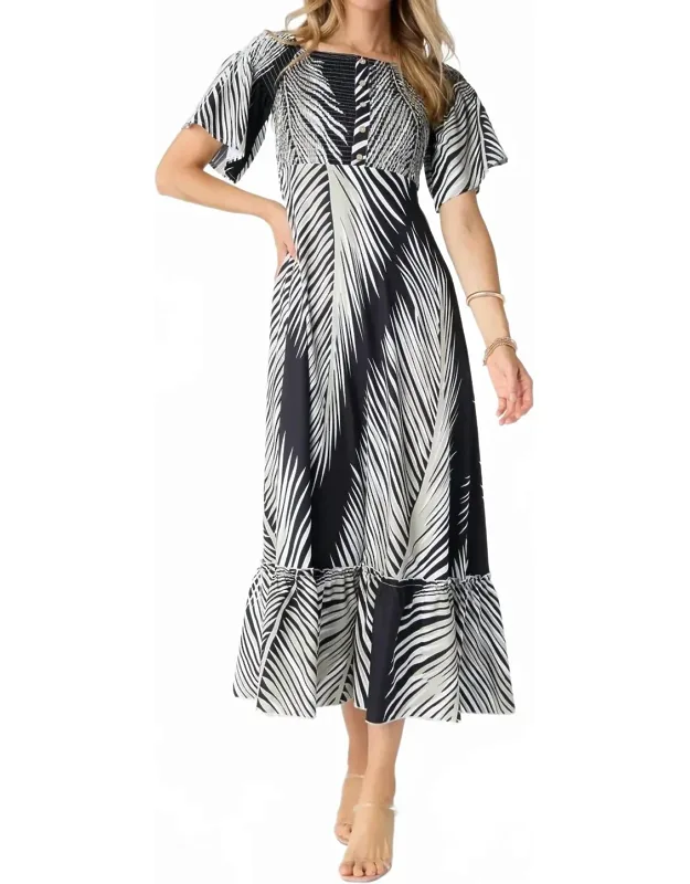 Tropical Forest Print Maxi Dress