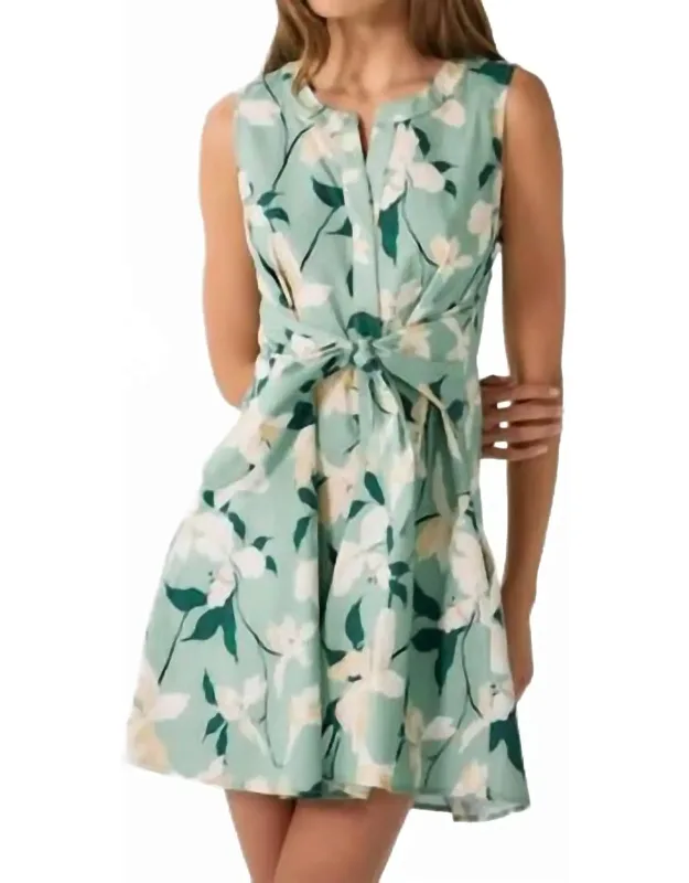 _mio Mini Dress With Tie Waist And Hidden Back Zipper_