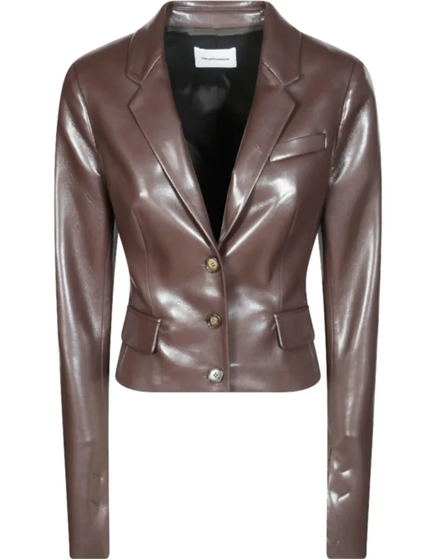 Fitted Faux-leather Blazer