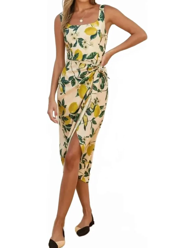 Tulip Hem Midi Wrap Dress