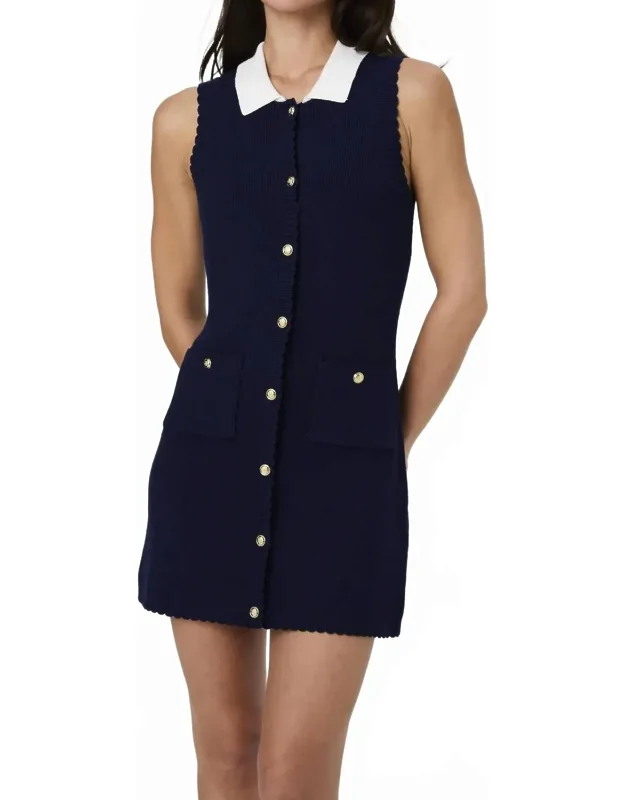 Bennet Rib Knit Contrast Mini Dress