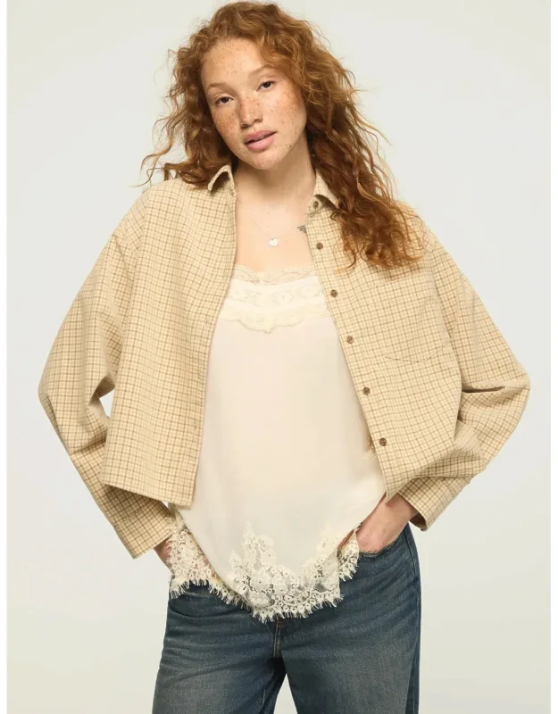 Cropped Corduroy Shirt