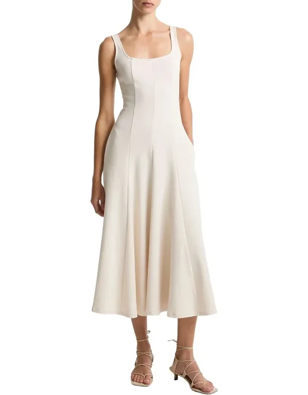 Square Neck Seamed Dress