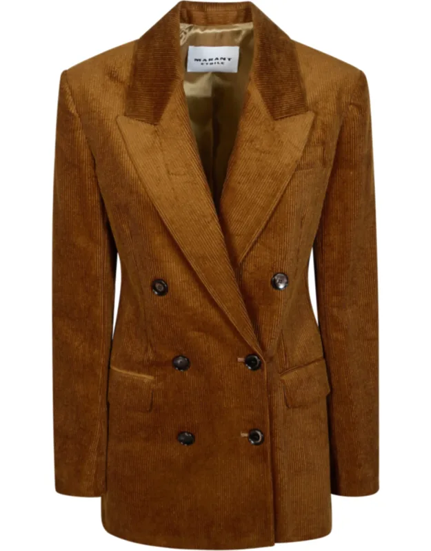 Double-breasted Corduroy Blazer