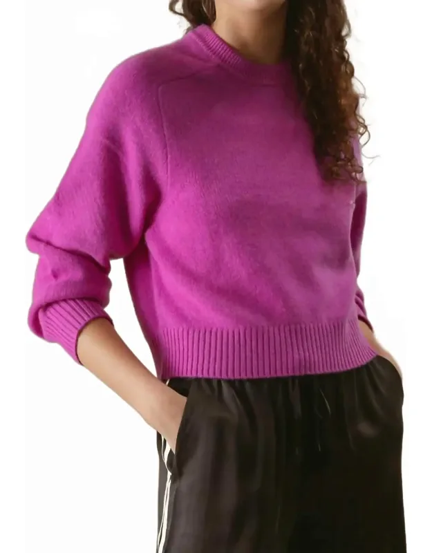 Cropped Cashmere Crewneck Sweater