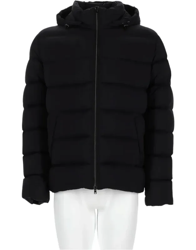 Quilted Adjustable Hood Down Jacket