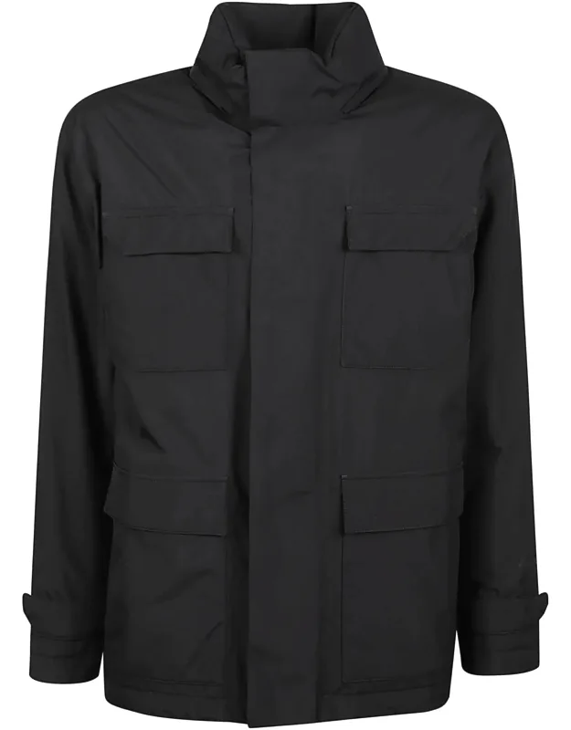 Flap-pocket Concealed-fastening Field Jacket