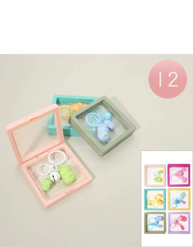 Cute Bell Mini Clog Shoes Charm Keychains