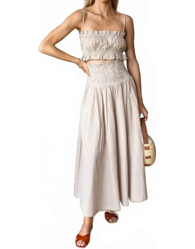 Smocked Maxi Skirt