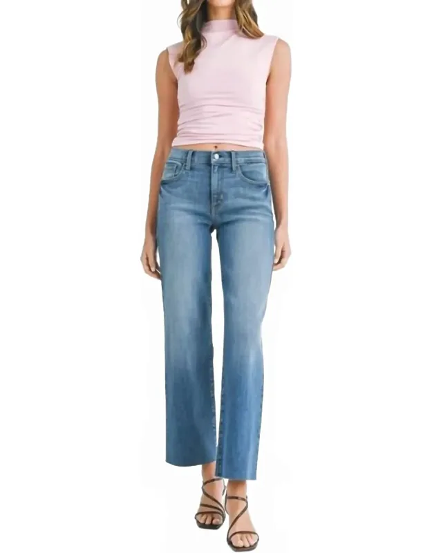 Slim Palazzo Scissor Cut Hem Jeans