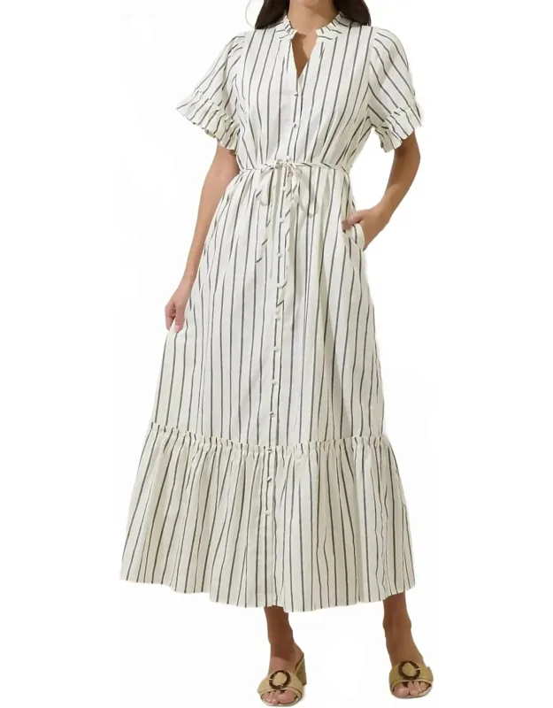 Kamara Striped Button-up Midi Dress