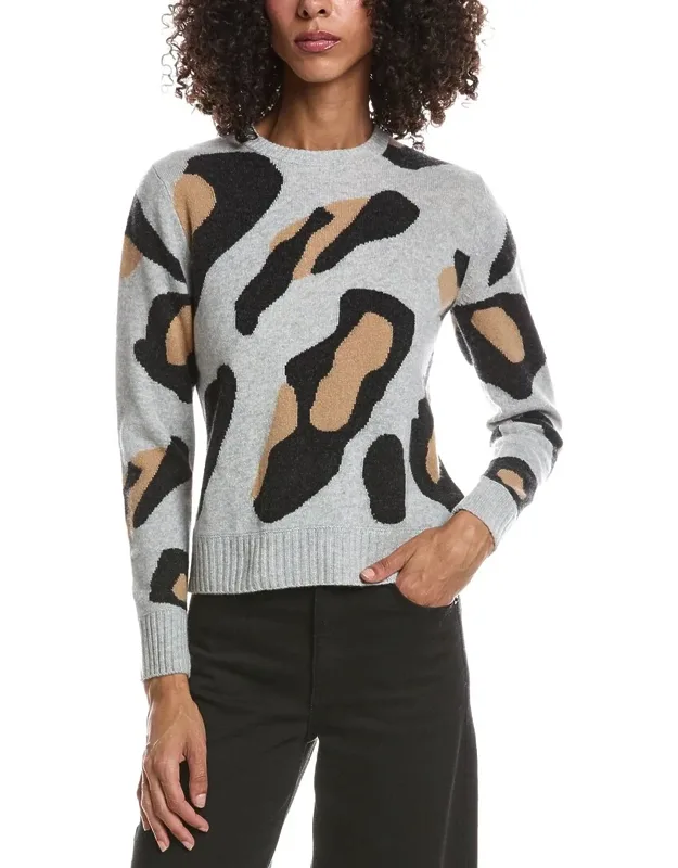 Abstract Leopard Cashmere Sweater