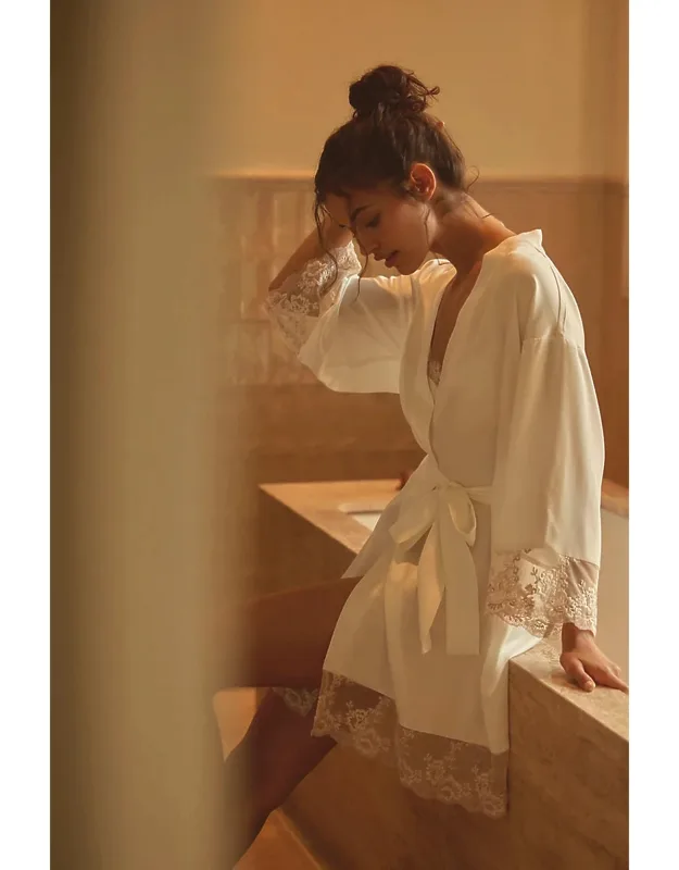 Lace-trimmed Robe