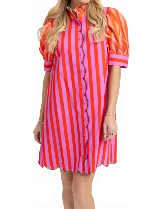 Wylie Stripe Ruffle Dress