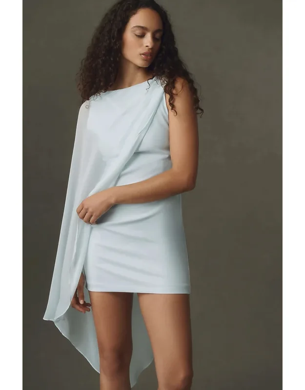 One-shoulder Cape Mini Dress