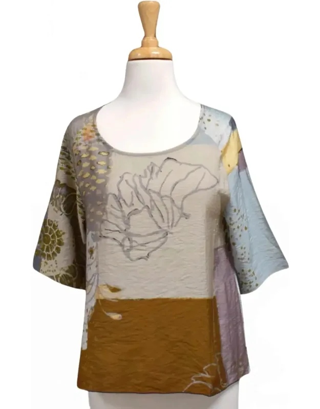 Floral Stamp Abstract Top
