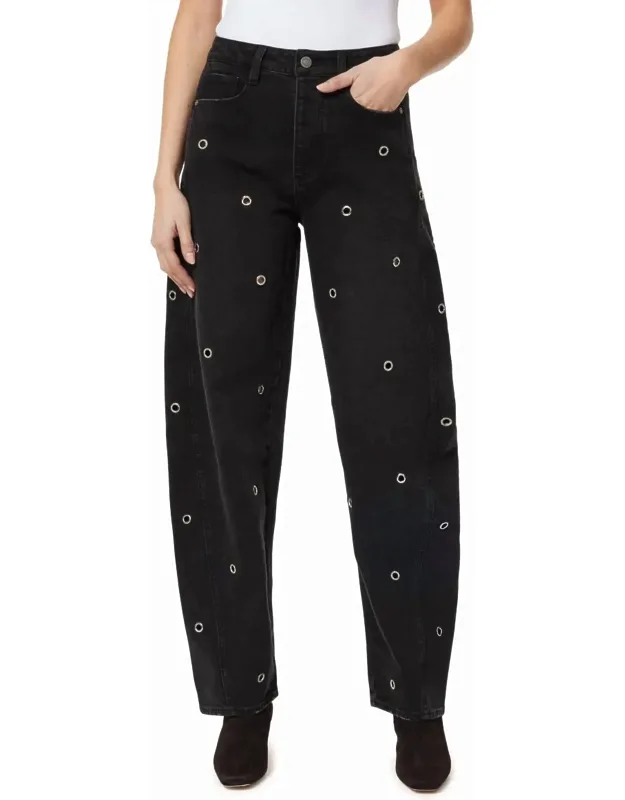 Embellished Barrel Jeans