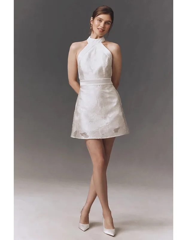 High-neck Jacquard Mini Dress