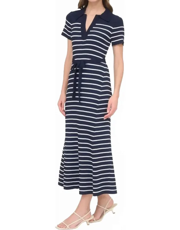 Lyla Stripe Knit Midi Dress