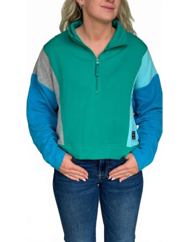 Cropped Quarter Zip Pullover Sweater
