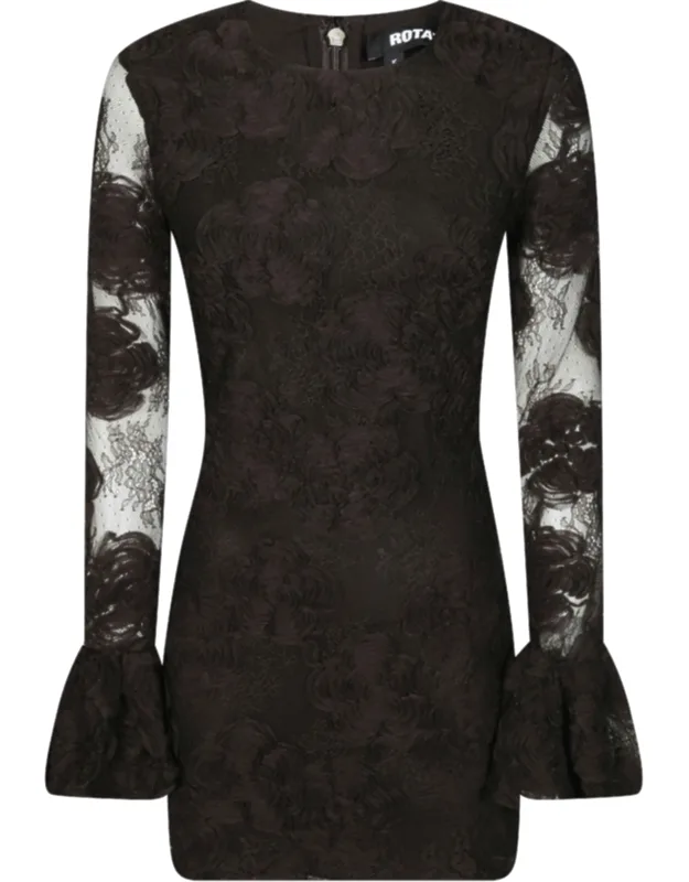 3d Flower Lace Mini Dress