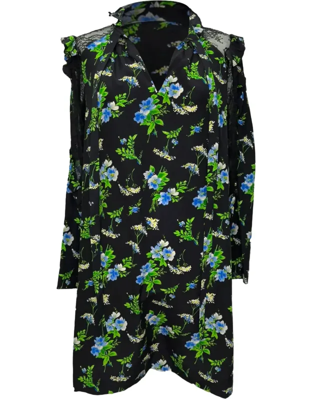 Mini Dress In Floral Print Silk
